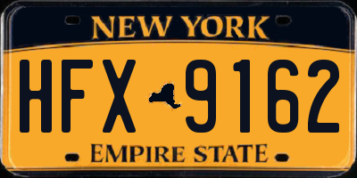 NY license plate HFX9162