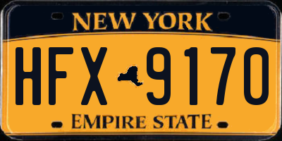 NY license plate HFX9170