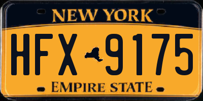 NY license plate HFX9175