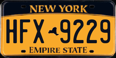 NY license plate HFX9229
