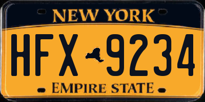 NY license plate HFX9234