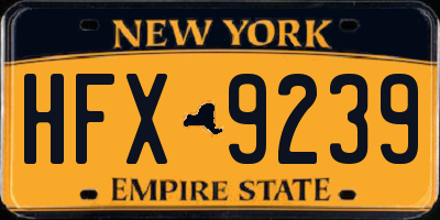 NY license plate HFX9239