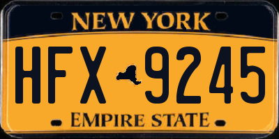 NY license plate HFX9245