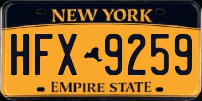 NY license plate HFX9259