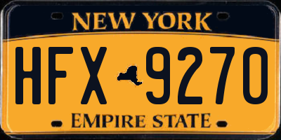 NY license plate HFX9270
