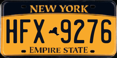 NY license plate HFX9276