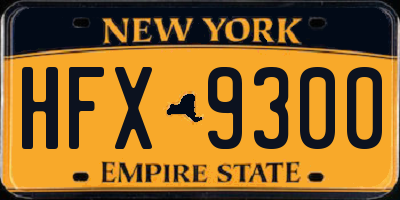 NY license plate HFX9300