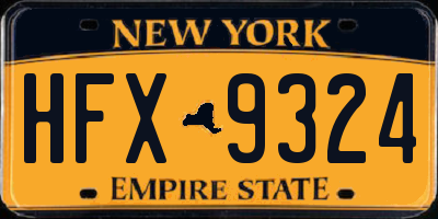 NY license plate HFX9324
