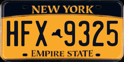 NY license plate HFX9325