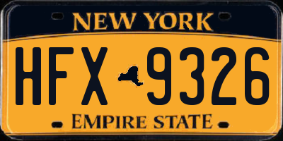 NY license plate HFX9326