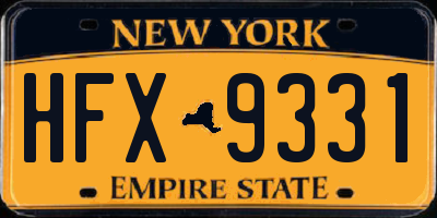 NY license plate HFX9331