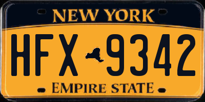 NY license plate HFX9342