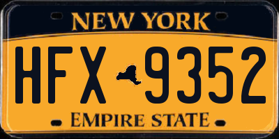 NY license plate HFX9352