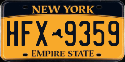 NY license plate HFX9359
