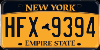 NY license plate HFX9394