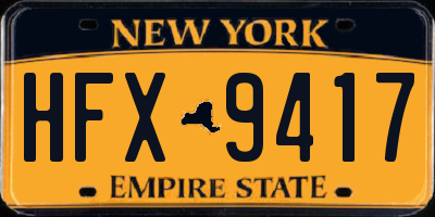 NY license plate HFX9417