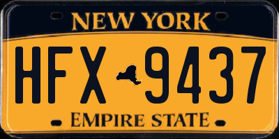 NY license plate HFX9437