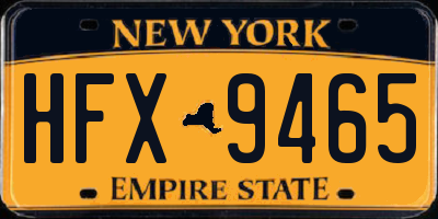NY license plate HFX9465