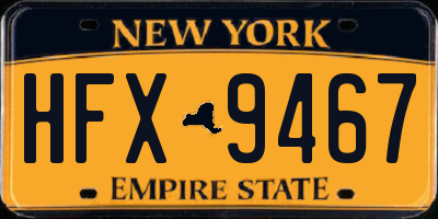 NY license plate HFX9467