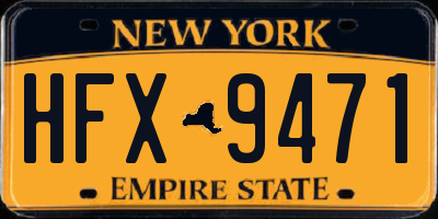NY license plate HFX9471