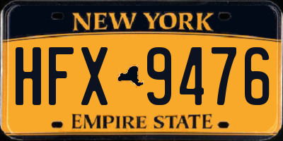 NY license plate HFX9476