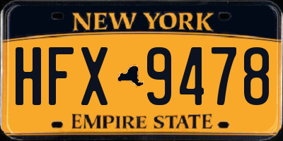 NY license plate HFX9478