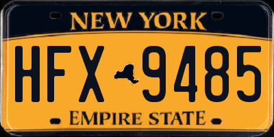 NY license plate HFX9485