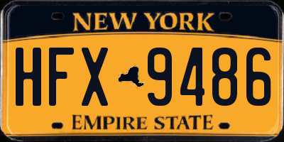 NY license plate HFX9486