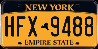 NY license plate HFX9488