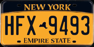 NY license plate HFX9493