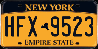 NY license plate HFX9523