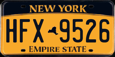 NY license plate HFX9526