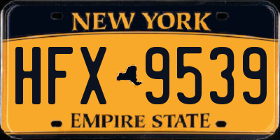 NY license plate HFX9539