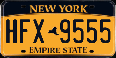 NY license plate HFX9555