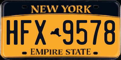 NY license plate HFX9578