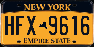 NY license plate HFX9616