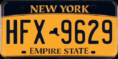 NY license plate HFX9629