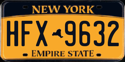 NY license plate HFX9632