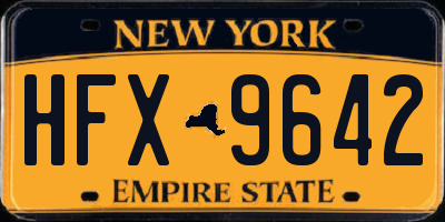 NY license plate HFX9642