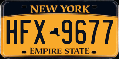 NY license plate HFX9677