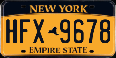 NY license plate HFX9678