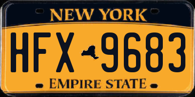 NY license plate HFX9683