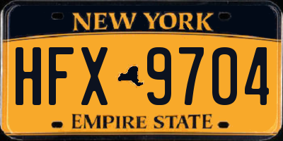 NY license plate HFX9704