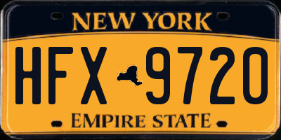 NY license plate HFX9720