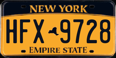 NY license plate HFX9728