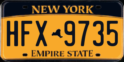 NY license plate HFX9735
