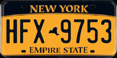 NY license plate HFX9753