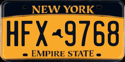 NY license plate HFX9768