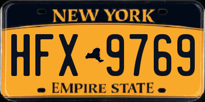 NY license plate HFX9769