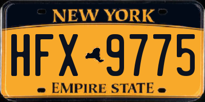 NY license plate HFX9775